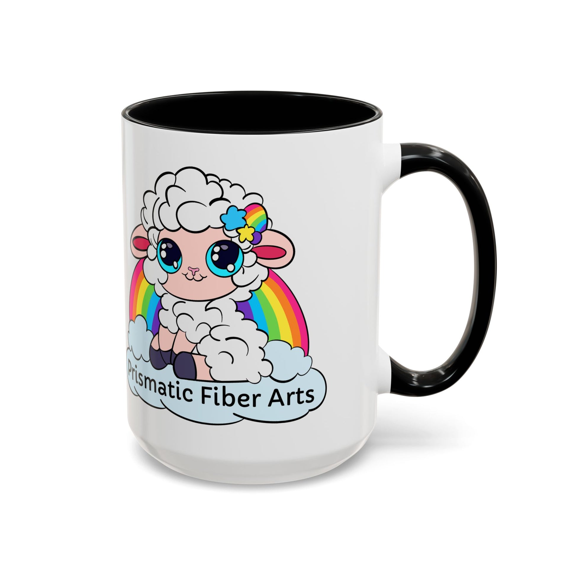 PFA "Logo" Accent Coffee Mug (11, 15oz) - Prismatic Fiber Arts