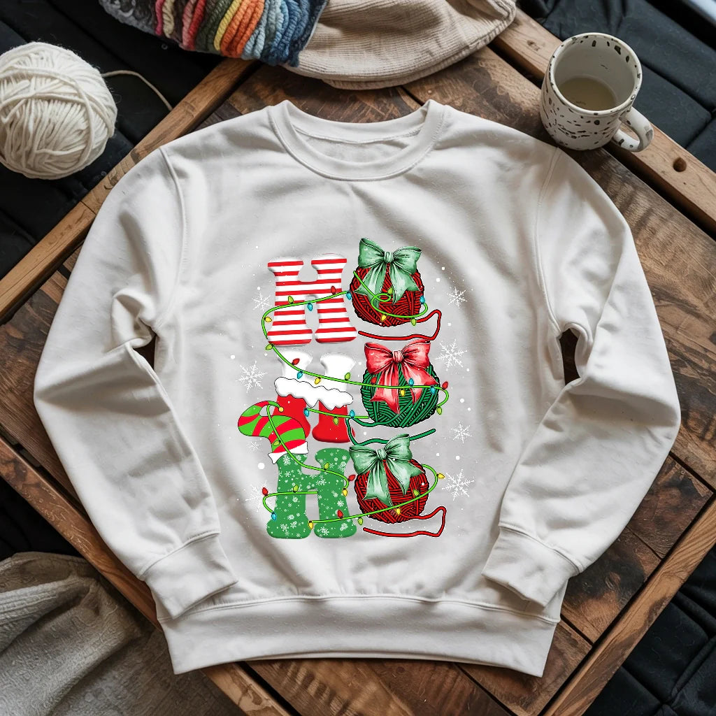 Ho Ho Ho Sweatshirt - Prismatic Fiber Arts