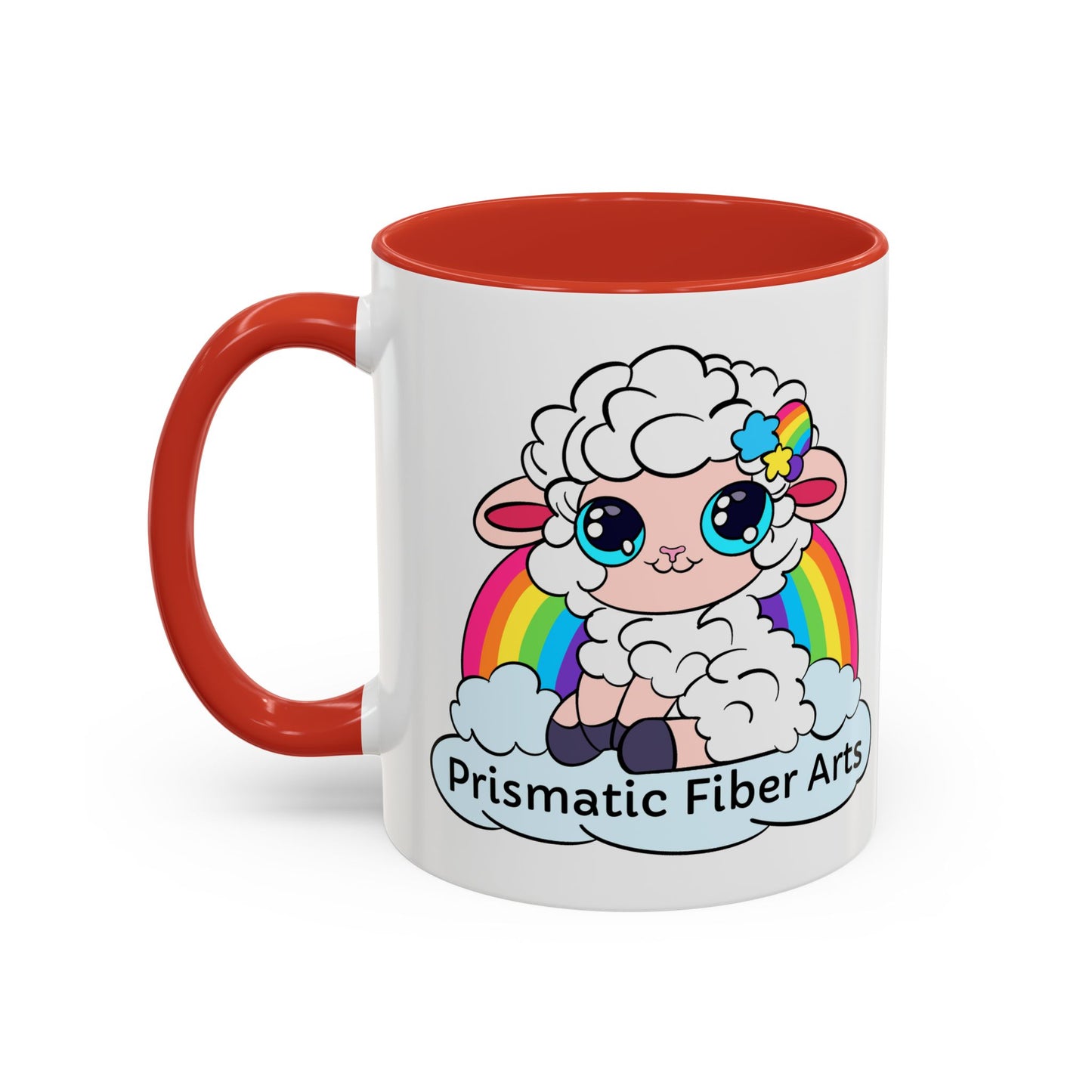 PFA "Logo" Accent Coffee Mug (11, 15oz) - Prismatic Fiber Arts