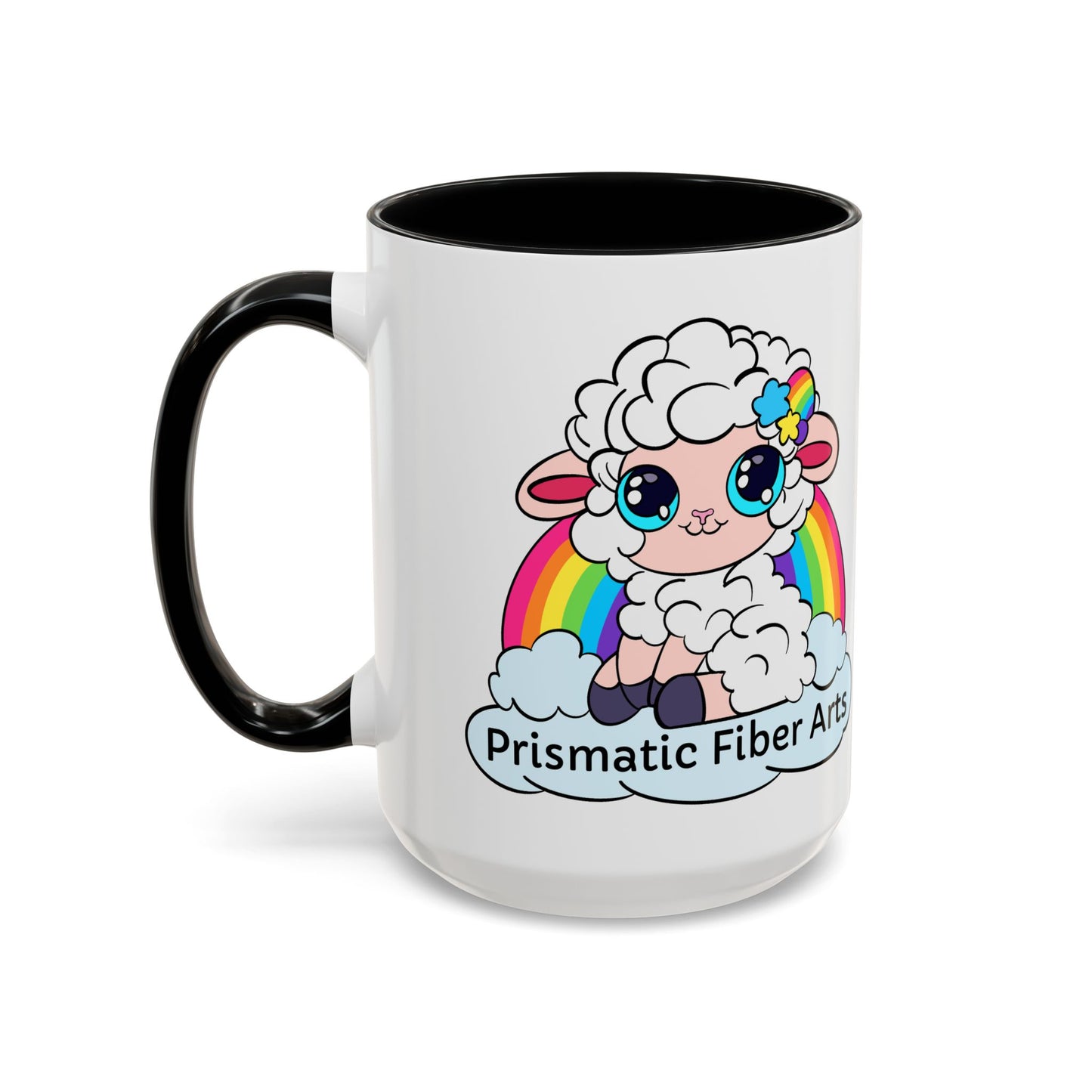 PFA "Logo" Accent Coffee Mug (11, 15oz) - Prismatic Fiber Arts