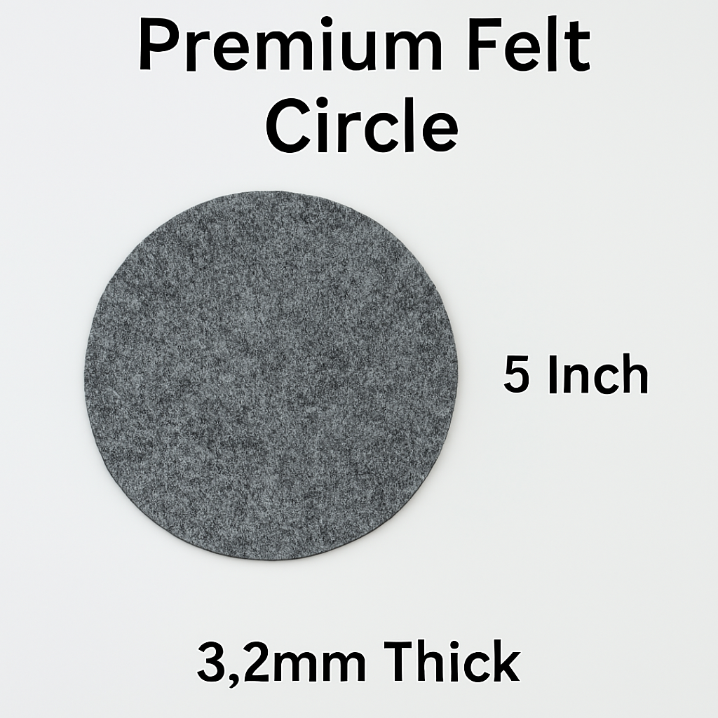 3.2mm Thick Premium Felt Circle – 5 Inch – (Pack of 5) – Multiple Colors - Prismatic Fiber Arts