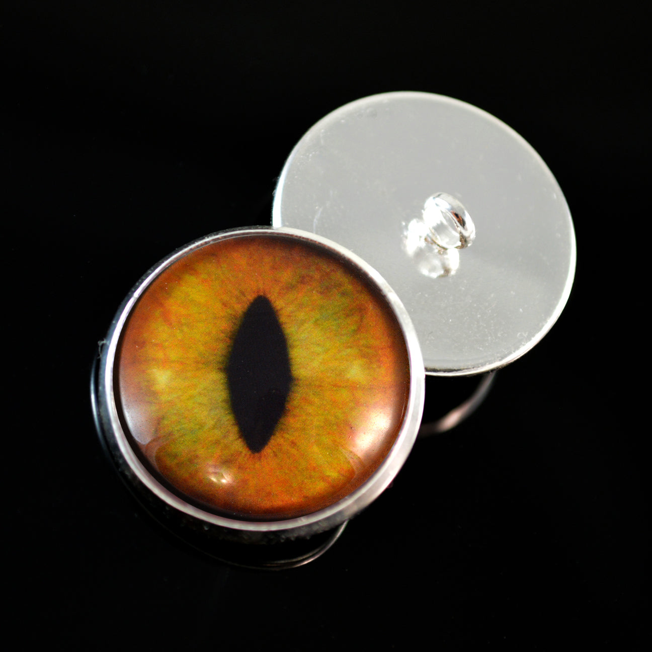 Creamy Orange Realistic Cat Sew-On Button Glass Eyes - Prismatic Fiber Arts