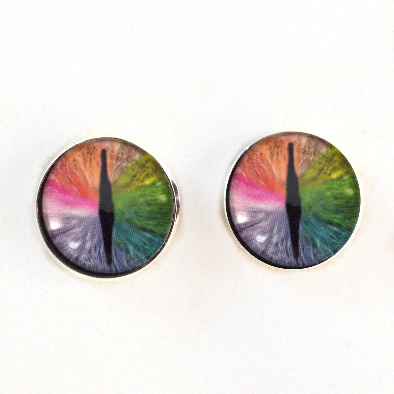 Rainbow Dragon Sew-On Button Glass Eyes - Prismatic Fiber Arts