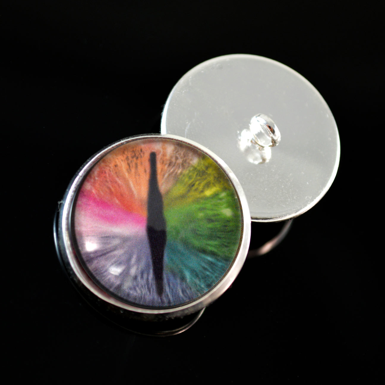 Rainbow Dragon Sew-On Button Glass Eyes - Prismatic Fiber Arts
