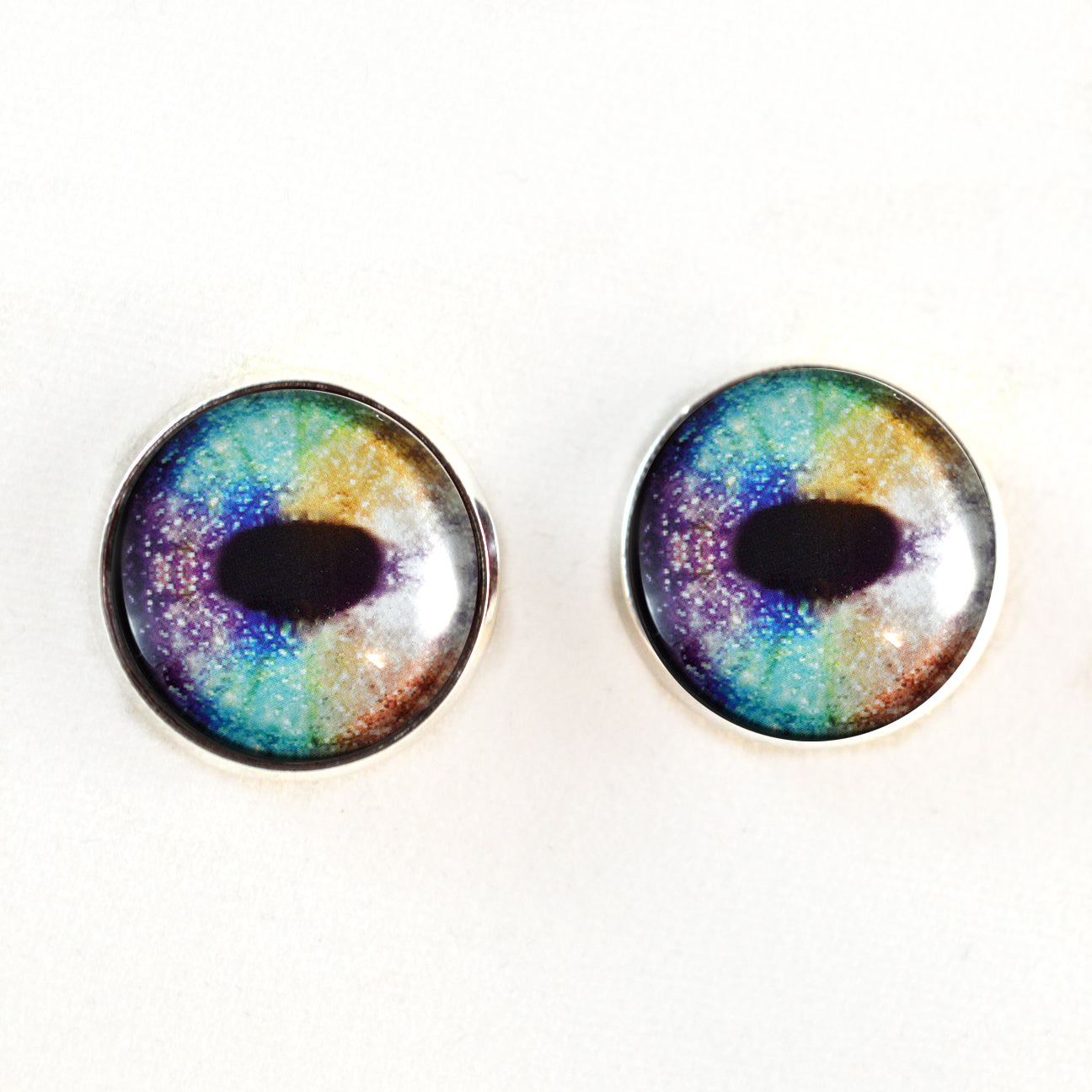 Rainbow Unicorn Sew-On Button Glass Eyes - Prismatic Fiber Arts