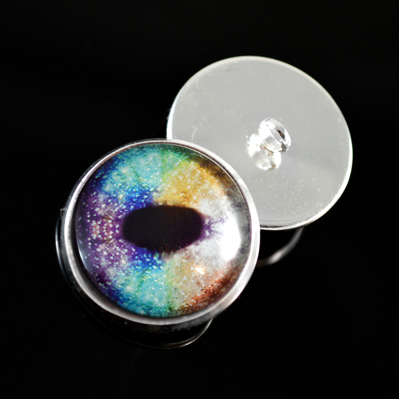 Rainbow Unicorn Sew-On Button Glass Eyes - Prismatic Fiber Arts