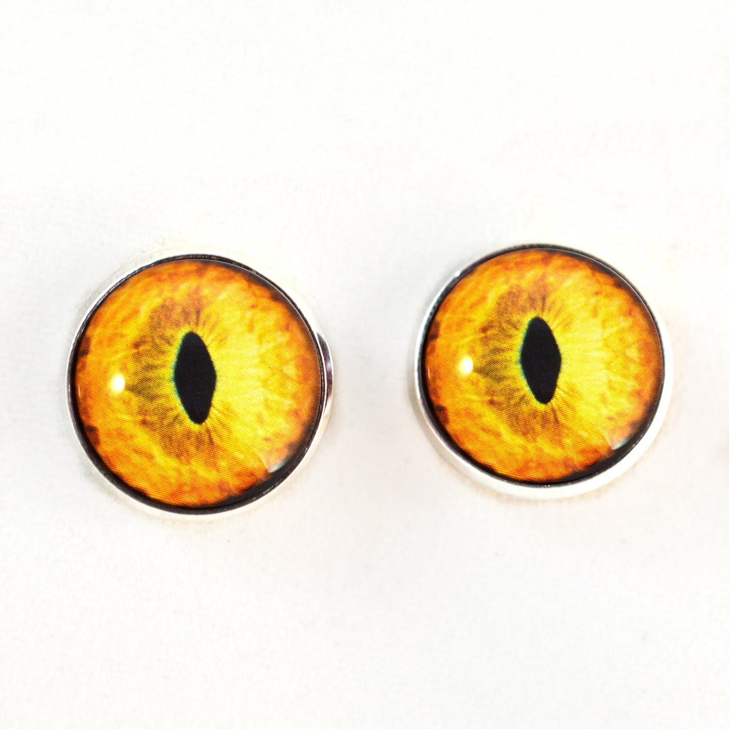 Goldenrod Tabby Cat Sew-On Button Glass Eyes - Prismatic Fiber Arts
