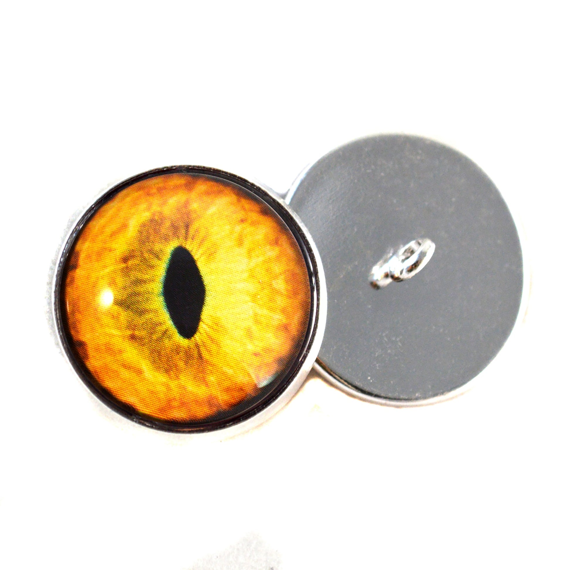 Goldenrod Tabby Cat Sew-On Button Glass Eyes - Prismatic Fiber Arts