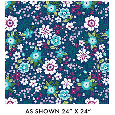 Blue Seaside Garden Cobalt Cotton Wideback Fabric Per Yard - Prismatic Fiber Arts