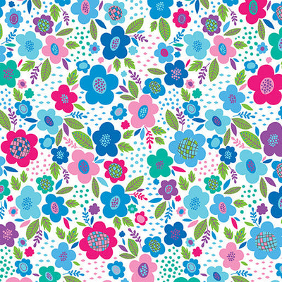 Posies Sky Cheeto's World Cotton 44"/45" Fabric Per Yard - Prismatic Fiber Arts