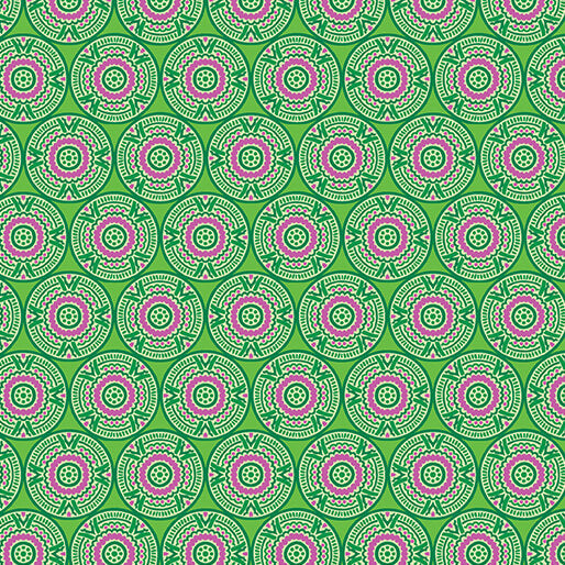 Medallions Grass Cheeto's World Cotton 44"/45" Fabric Per Yard - Prismatic Fiber Arts