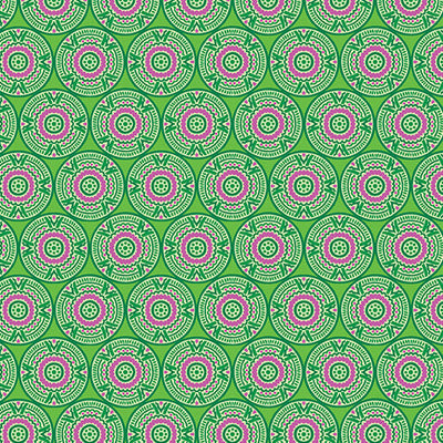 Medallions Grass Cheeto's World Cotton 44"/45" Fabric Per Yard - Prismatic Fiber Arts