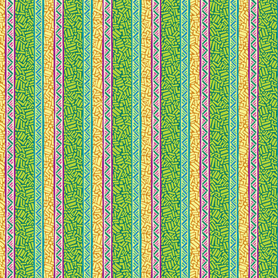 Ziggy Stripe Green Cheeto's World Cotton 44"/45" Fabric Per Yard - Prismatic Fiber Arts