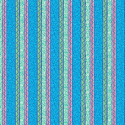 Ziggy Stripe Blue Cheeto's World Cotton 44"/45" Fabric Per Yard - Prismatic Fiber Arts