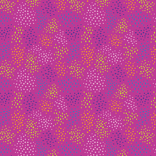 Ditsy Dots Fuchsia Cheeto's World Cotton 44"/45" Fabric Per Yard - Prismatic Fiber Arts