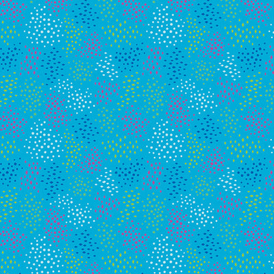 Ditsy Dots Teal Cheeto's World Cotton 44"/45" Fabric Per Yard - Prismatic Fiber Arts