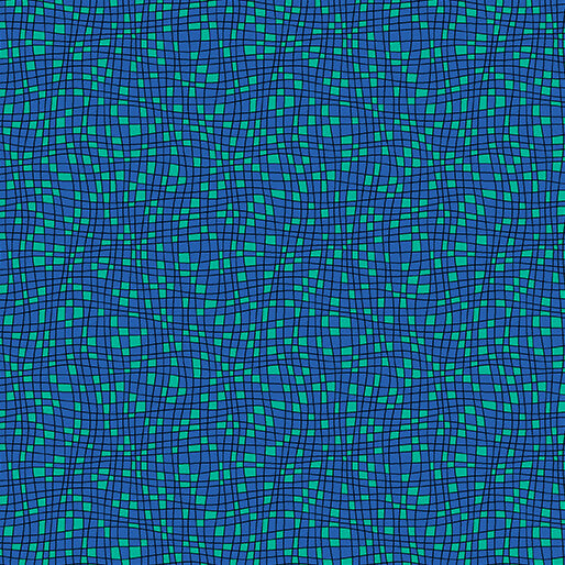 Teensy Checks Blue Cheeto's World Cotton 44"/45" Fabric Per Yard - Prismatic Fiber Arts