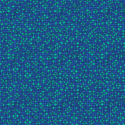 Teensy Checks Blue Cheeto's World Cotton 44"/45" Fabric Per Yard - Prismatic Fiber Arts
