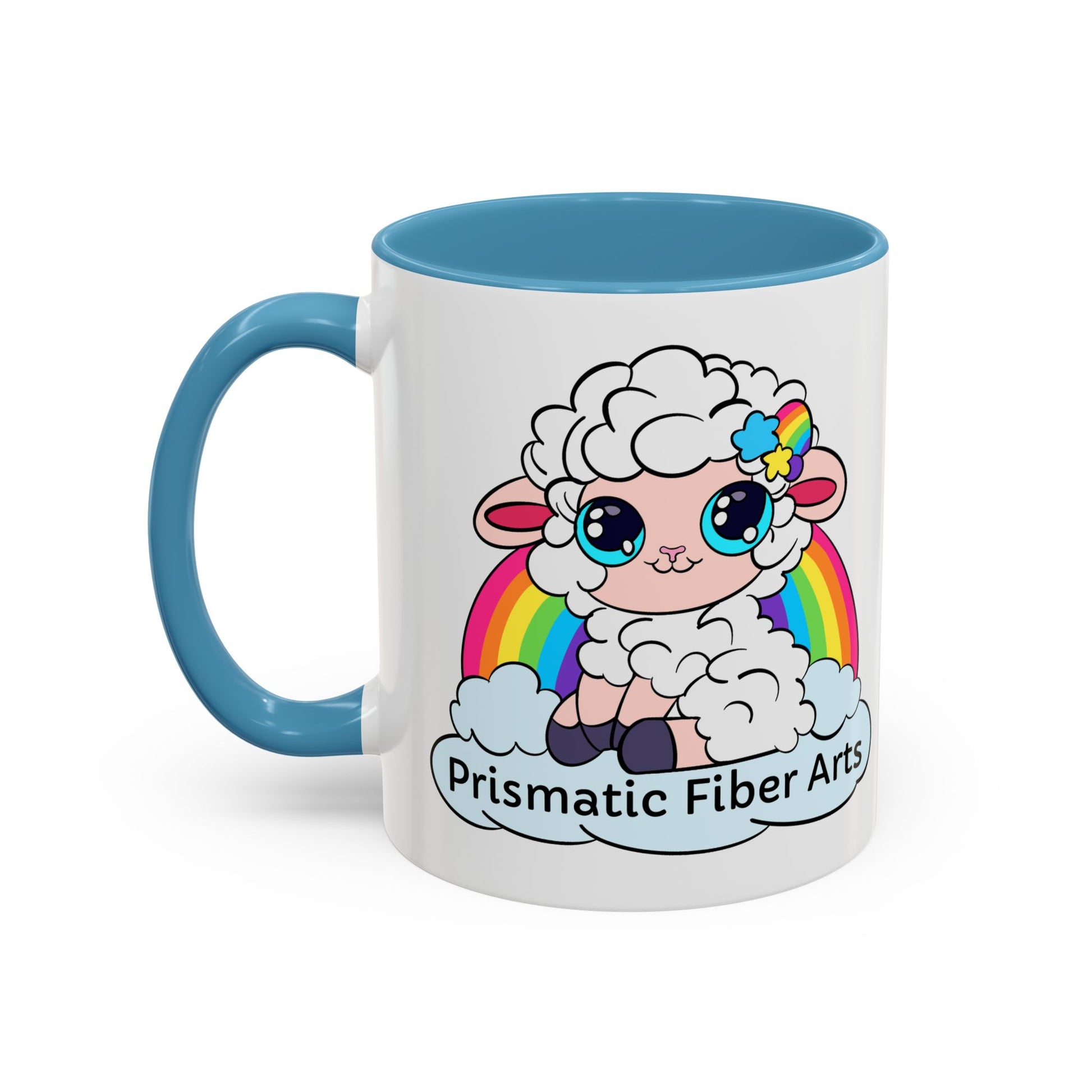 PFA "Logo" Accent Coffee Mug (11, 15oz) - Prismatic Fiber Arts