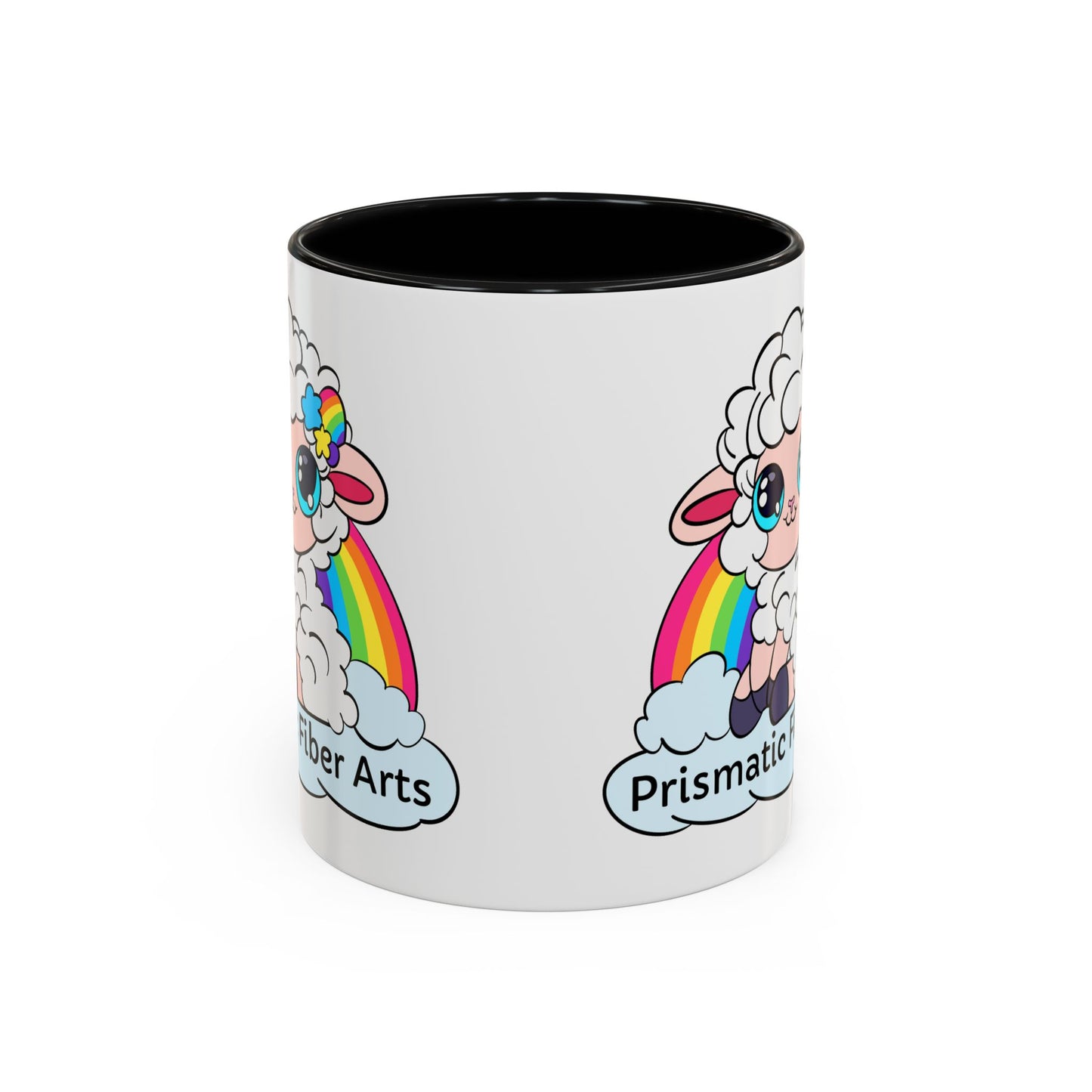 PFA "Logo" Accent Coffee Mug (11, 15oz) - Prismatic Fiber Arts