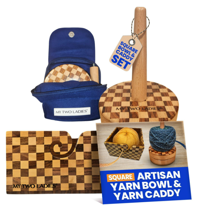 Artisan Yarn Caddy & Square Bowl Set - Prismatic Fiber Arts