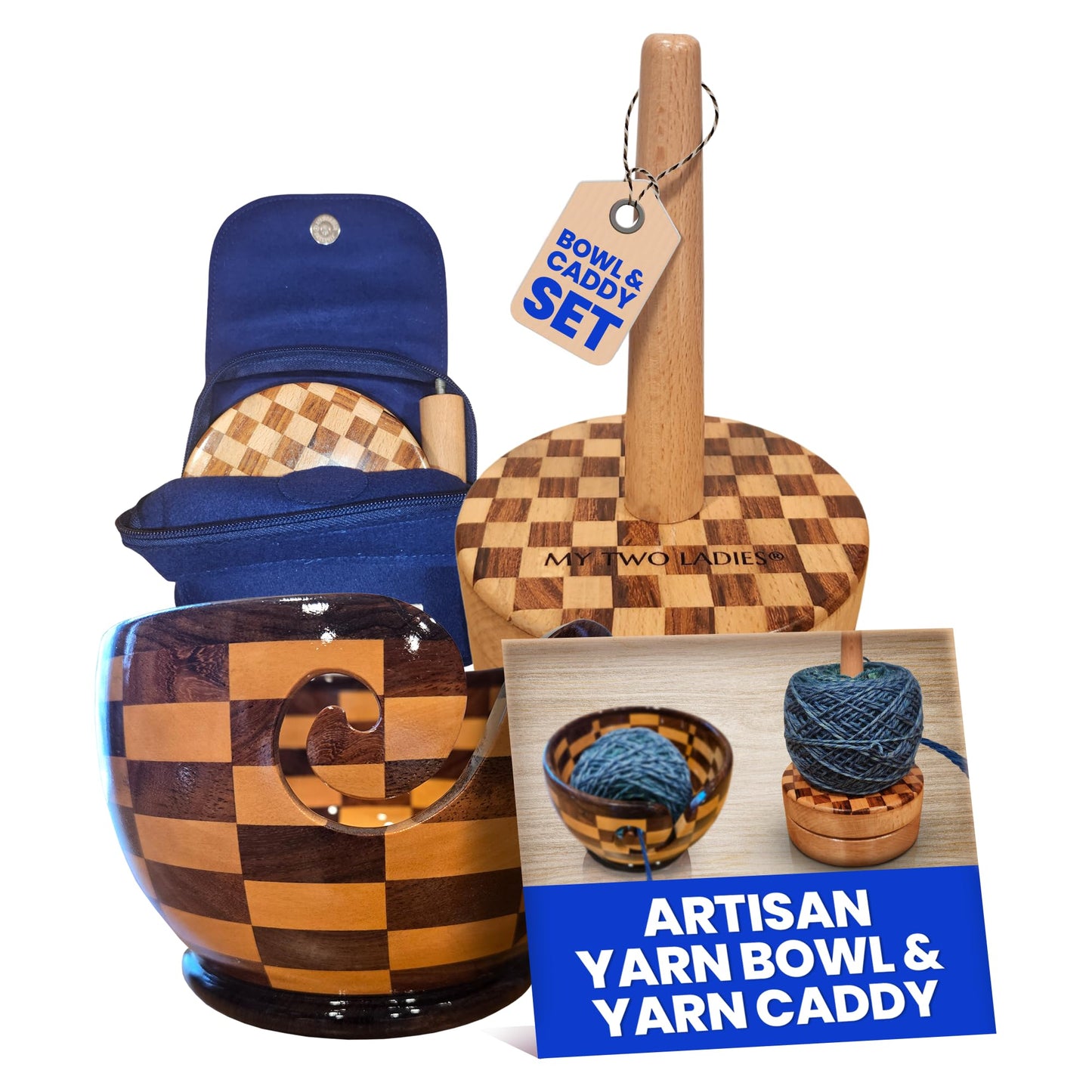 Artisan Yarn Caddy & Round Bowl Set - Prismatic Fiber Arts