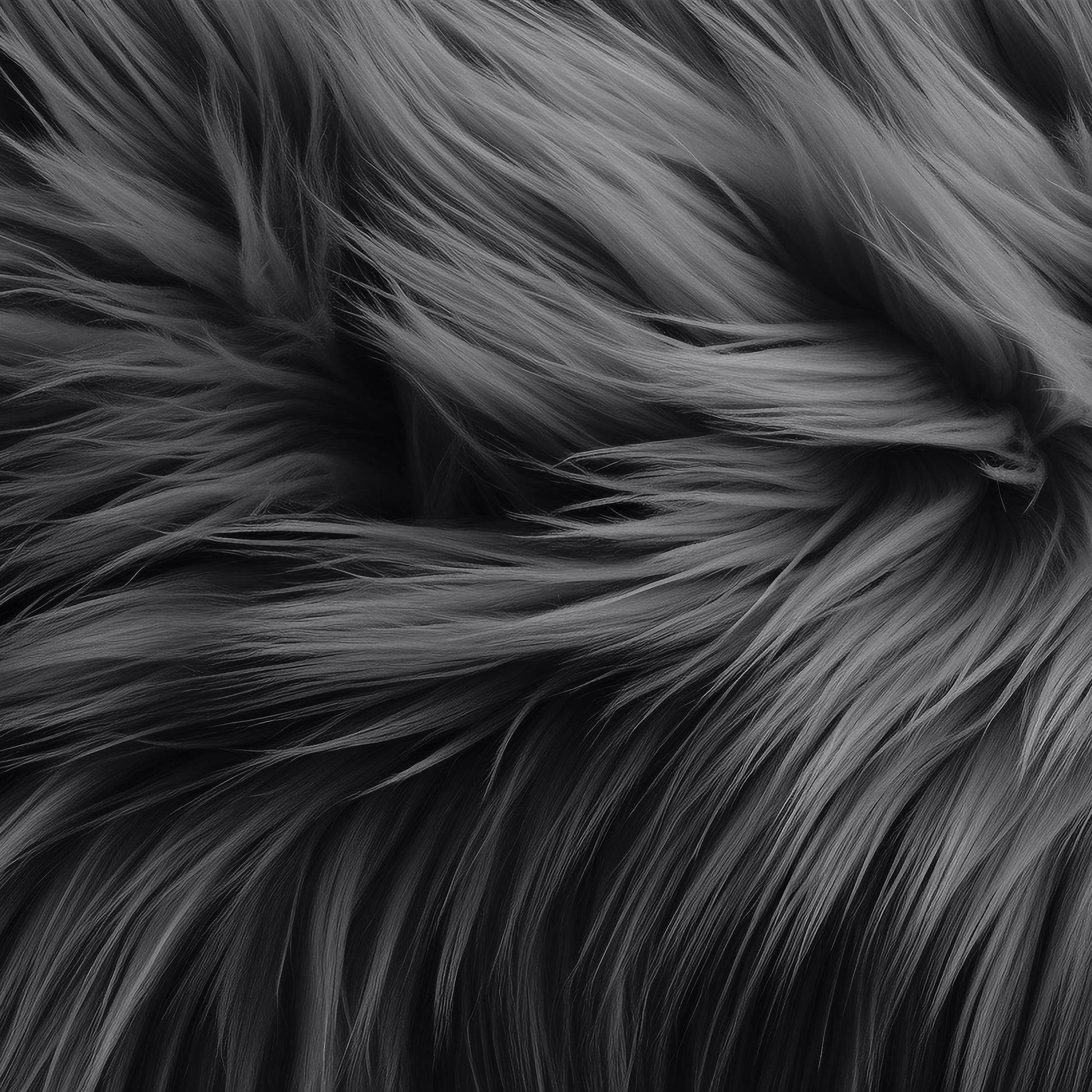 Faux Fur Fabric Squares | Dark Gray - Prismatic Fiber Arts