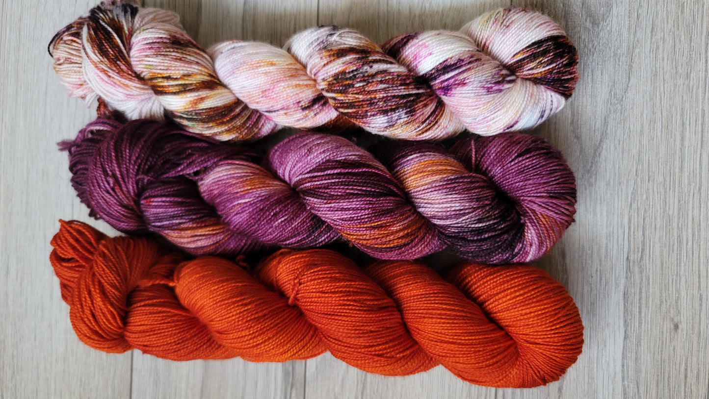 Mulled Wine 3 skein kit - Prismatic Fiber Arts