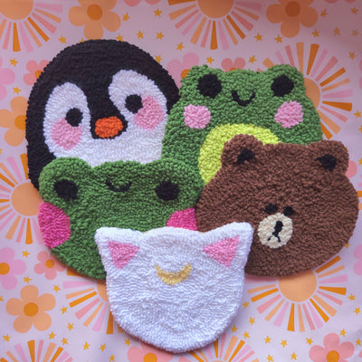 Critters Punch Needle Coasters - Prismatic Fiber Arts