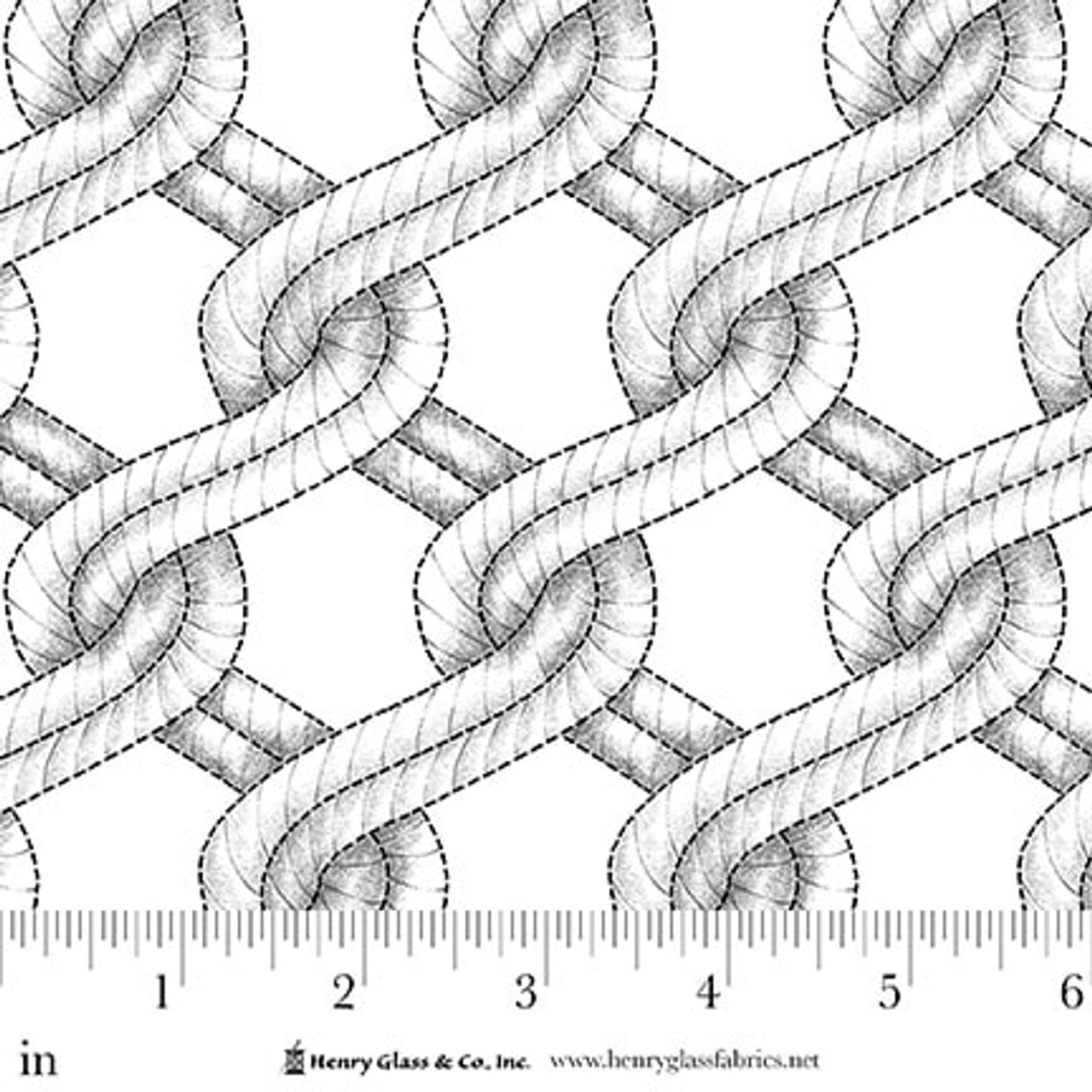 White/Black Twisted Rope Stitched Braid Cotton Wideback Fabric Per Yard - Prismatic Fiber Arts