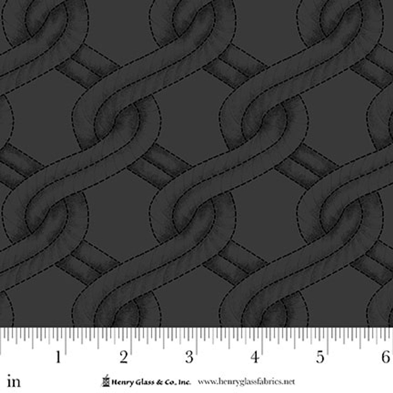 Charcoal/Black Twisted Rope Stitched Braid Cotton Wideback Fabric Per Yard - Prismatic Fiber Arts