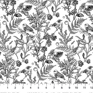 White/Black 28526-10 Nature's Sketchbook Cotton 44"/45" Fabric Per Yard - Prismatic Fiber Arts