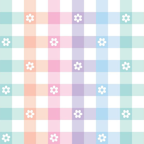 Cloud Cuddle Pastel Gingham Daisy 58"/60" Fabric per yard