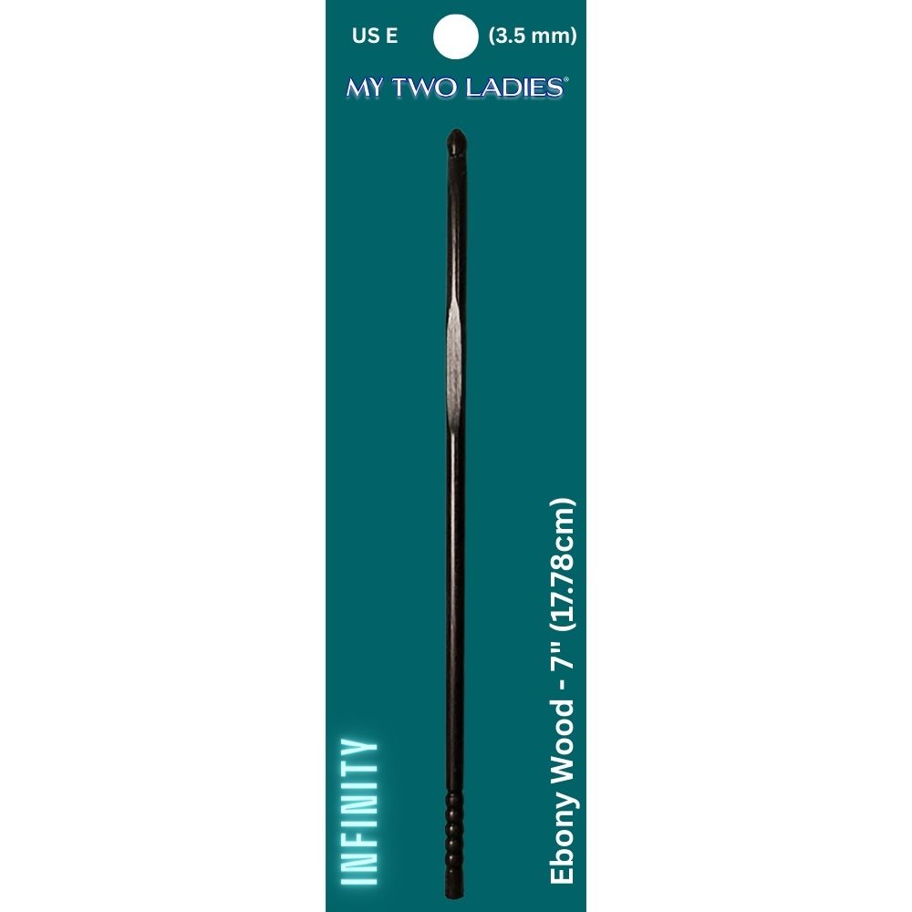 Infinity | Crochet Hook | Ebony | w/thumb print | 12 Sizes - Prismatic Fiber Arts