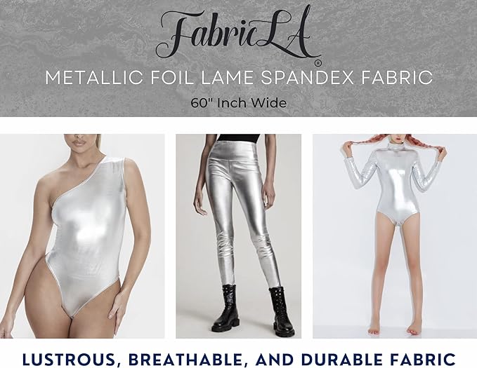 Metallic Foil Lame Spandex Knit Fabric | 4-Way Stretch - Prismatic Fiber Arts