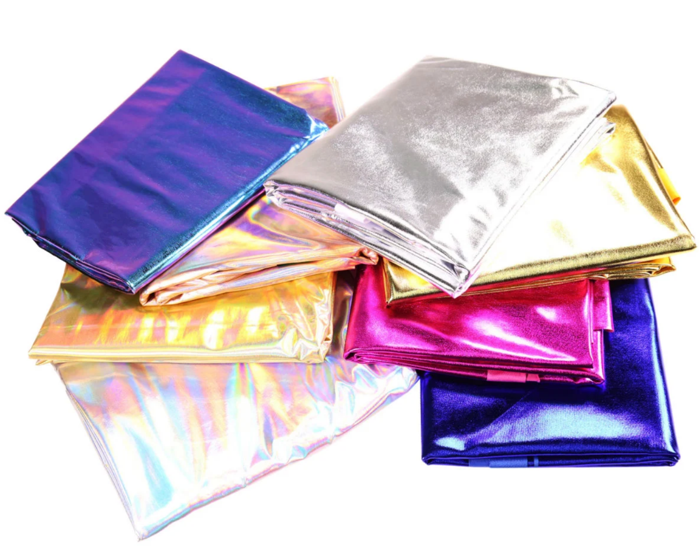 Metallic Foil Lame Spandex Knit Fabric | 4-Way Stretch - Prismatic Fiber Arts