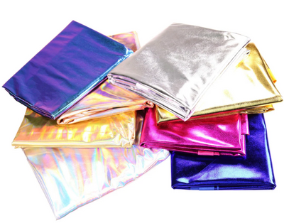 Metallic Foil Lame Spandex Knit Fabric | 4-Way Stretch - Prismatic Fiber Arts