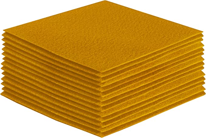 FabricLA Acrylic Felt Craft Sheet Packs – Antique Gold | Soft 100% Acrylic Felt Sheets for DIY & Crafts - Prismatic Fiber Arts