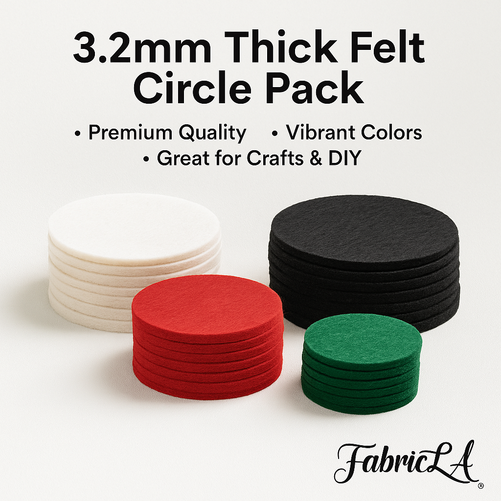 3.2mm Thick Felt Circles – 5 Pack | 5”, 7”, or 10.5” | Soft Craft Felt for DIY - Prismatic Fiber Arts