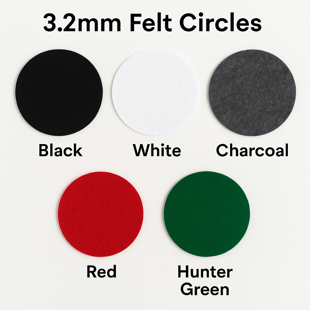 3.2mm Thick Felt Circles – 5 Pack | 5”, 7”, or 10.5” | Soft Craft Felt for DIY - Prismatic Fiber Arts