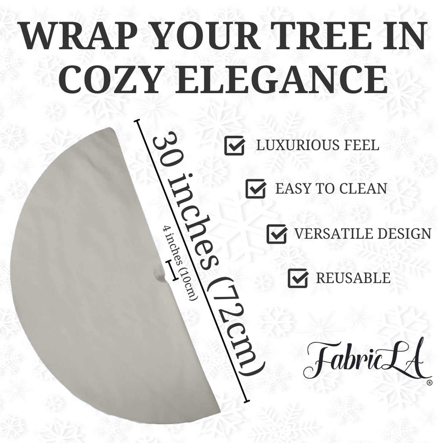 Premium Faux Fur Christmas Tree Skirt - 30 Inch | Luxurious Holiday Decorations