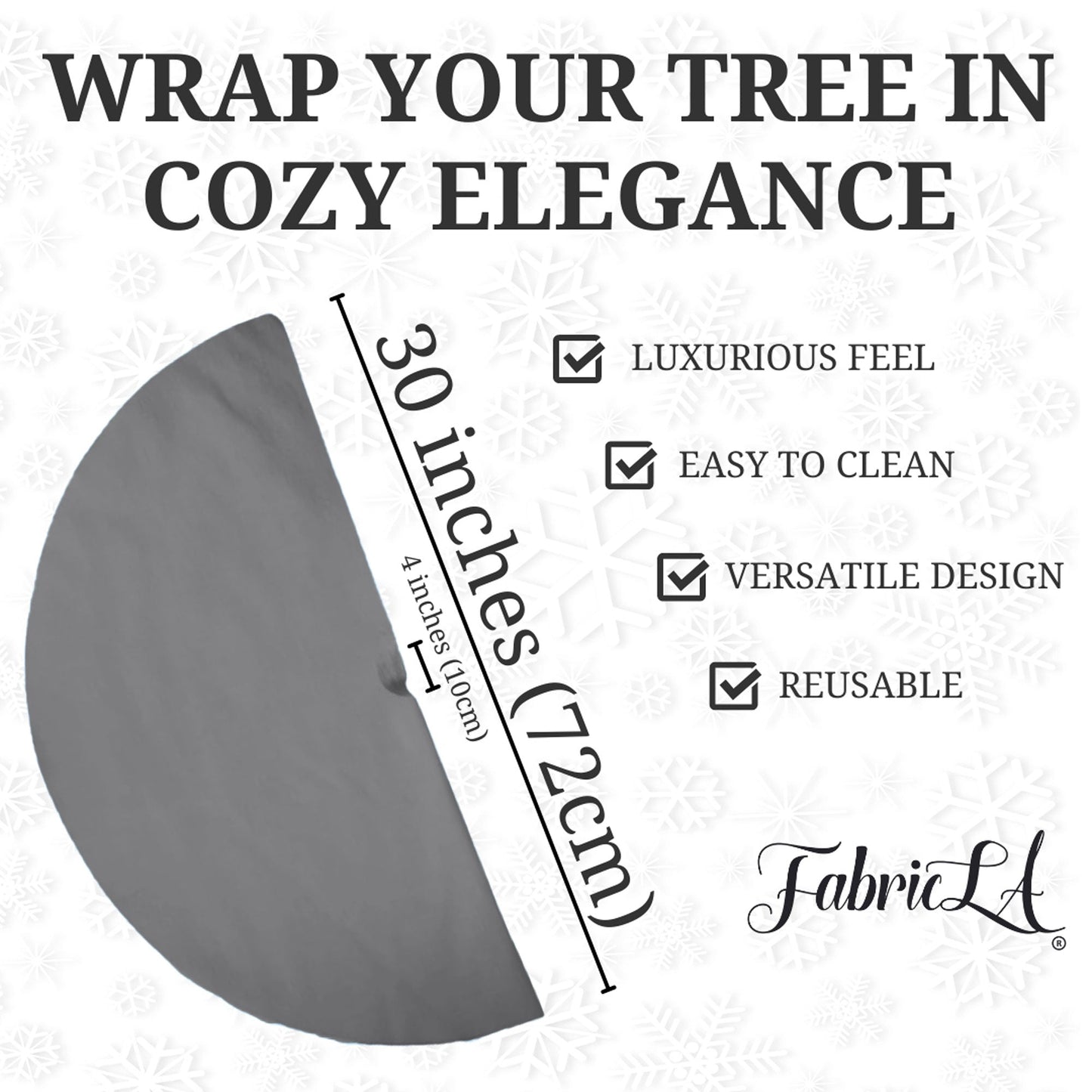 Premium Faux Fur Christmas Tree Skirt - 30 Inch | Luxurious Holiday Decorations