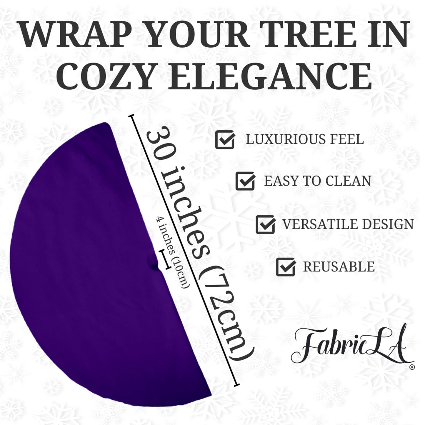 Premium Faux Fur Christmas Tree Skirt - 30 Inch | Luxurious Holiday Decorations