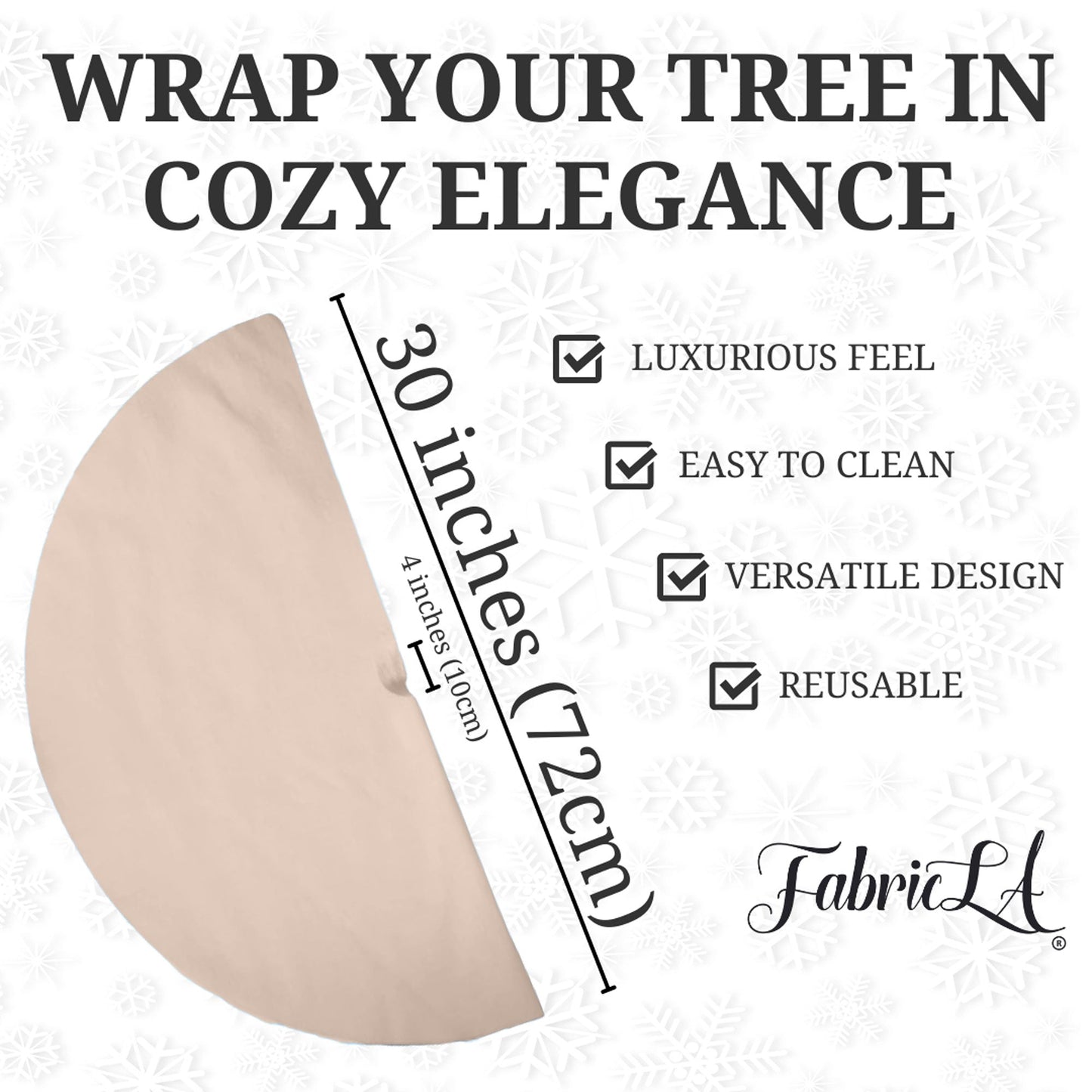 Premium Faux Fur Christmas Tree Skirt - 30 Inch | Luxurious Holiday Decorations