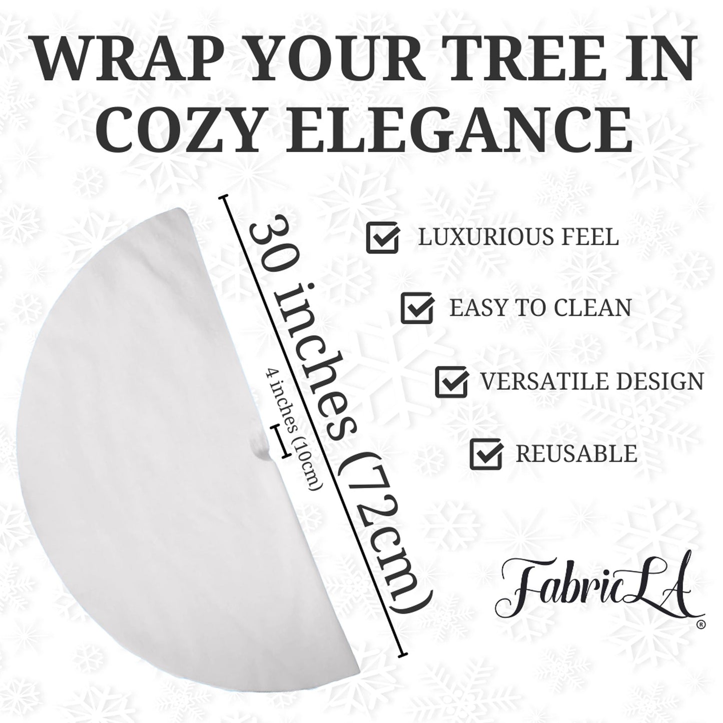 Premium Faux Fur Christmas Tree Skirt - 30 Inch | Luxurious Holiday Decorations