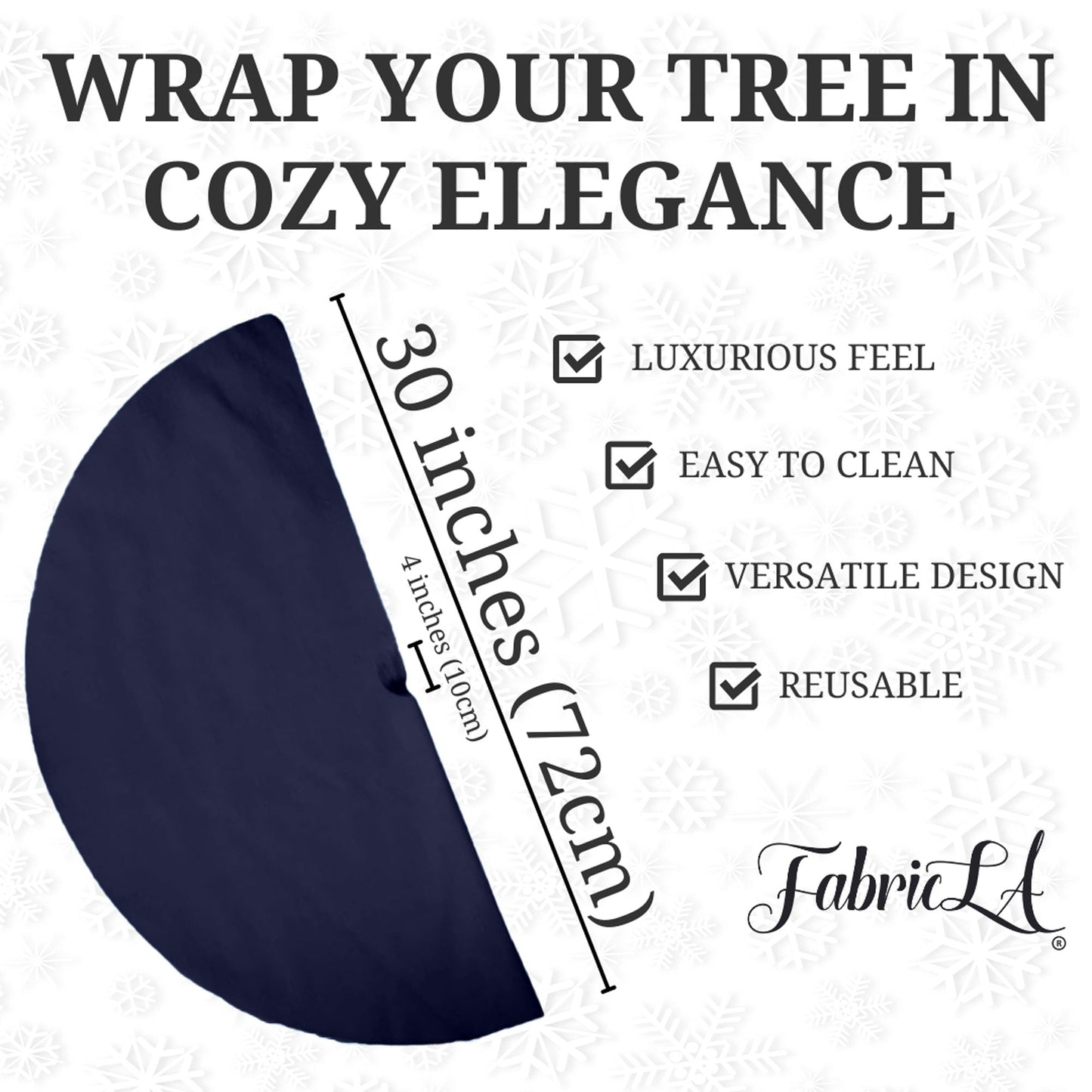 Premium Faux Fur Christmas Tree Skirt - 30 Inch | Luxurious Holiday Decorations