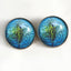 Blue Lizard Reptile Inspired Sew-On Button Glass Eyes - Prismatic Fiber Arts