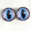 Purple and Blue Cat Dragon Sew-On Button Glass Eyes - Prismatic Fiber Arts