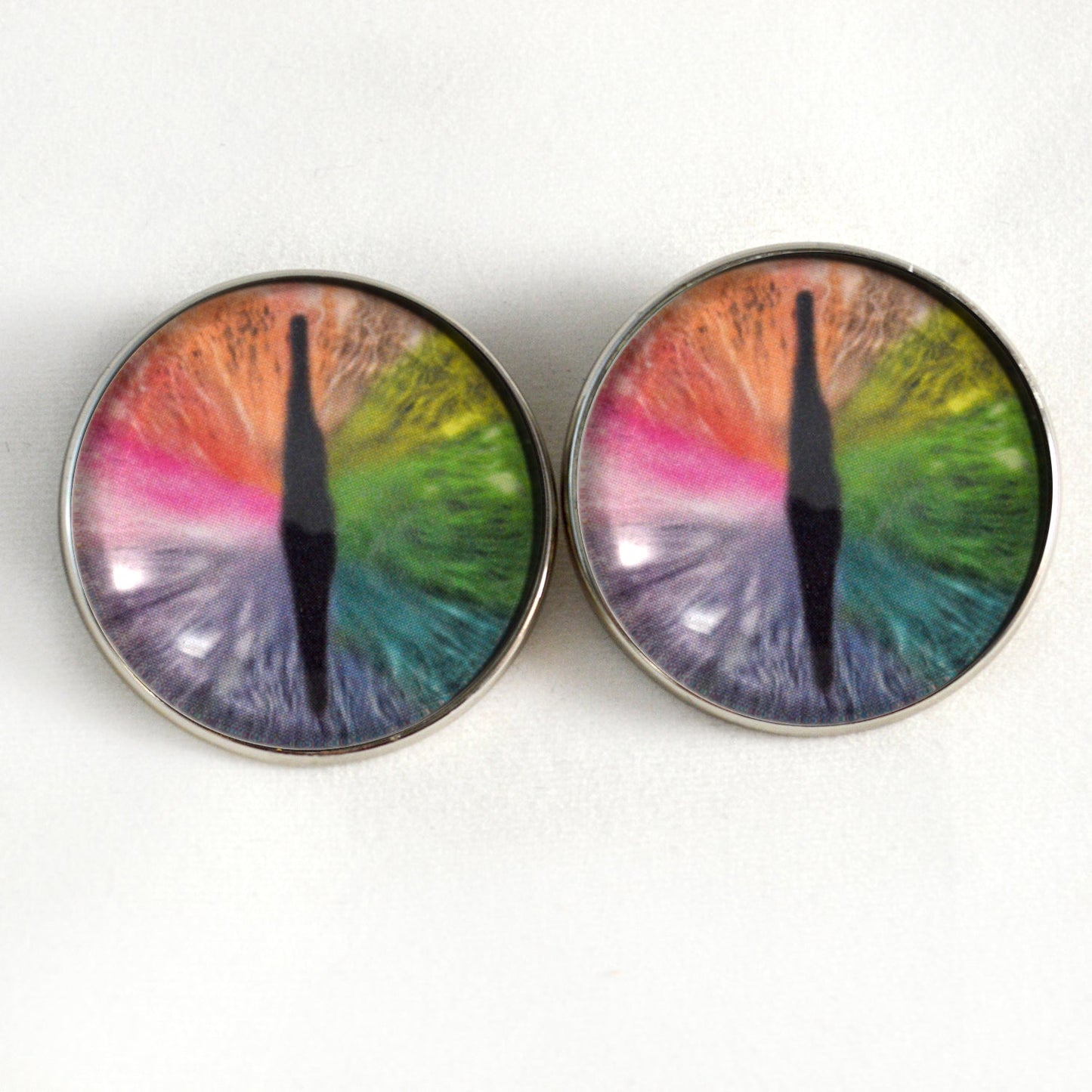 Rainbow Dragon Sew-On Button Glass Eyes - Prismatic Fiber Arts