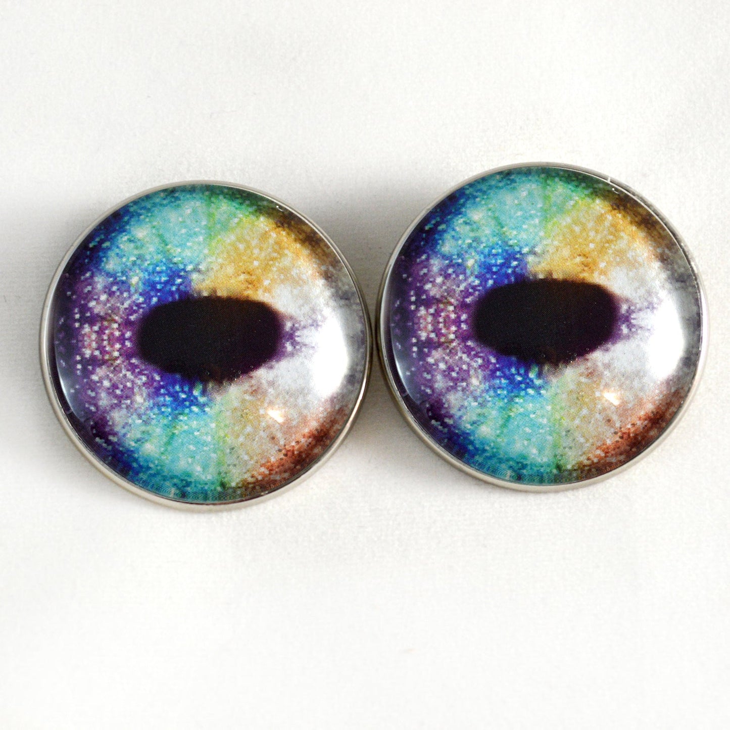 Rainbow Unicorn Sew-On Button Glass Eyes - Prismatic Fiber Arts
